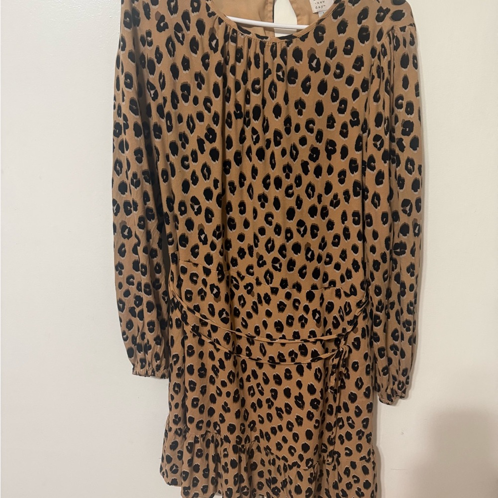 A New Day Tan and Black Animal Print Dress